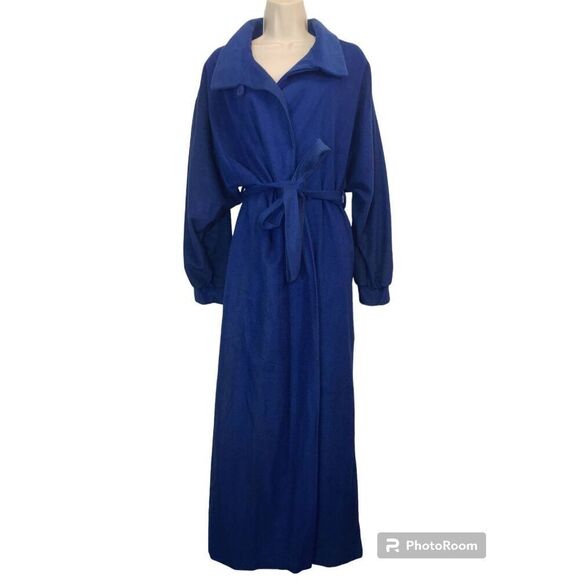 Vandemere Vintage Women's Size Medium Royal Blue Belted Robe - Picture 1 of 11
